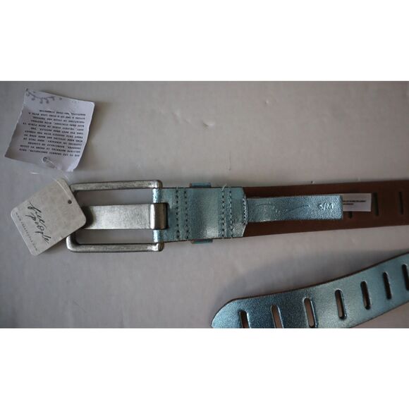 We The Free-Free People OB1842926 Sz S/M Blue Icicle Metallic Leather Jona Belt main image 7